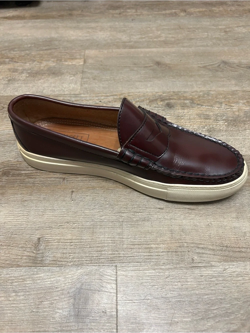 Oakstreet Boot Makers Men's Size 11 D Burgundy Beefroll Leather Penny Loafers